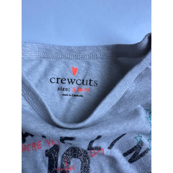 Crewcuts Hopscotch Glitter Graphic Long Sleeve Tee - Size 6/7 - Picture 4 of 4